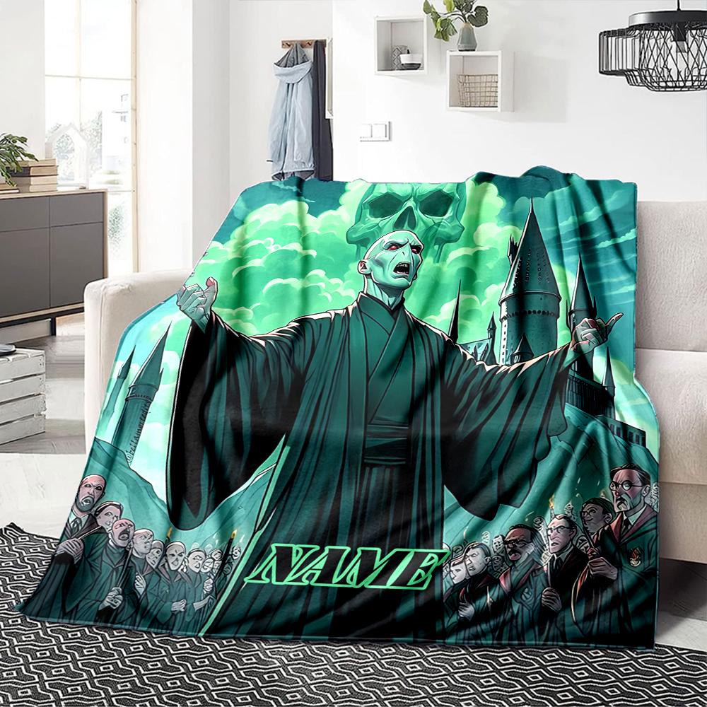Custom Name Elegant Gothic Crest blanket for Couch & Bed, Plush Cozy Fuzzy Blanket Super Soft & Warm Blankets for Fall and Winter. 090874