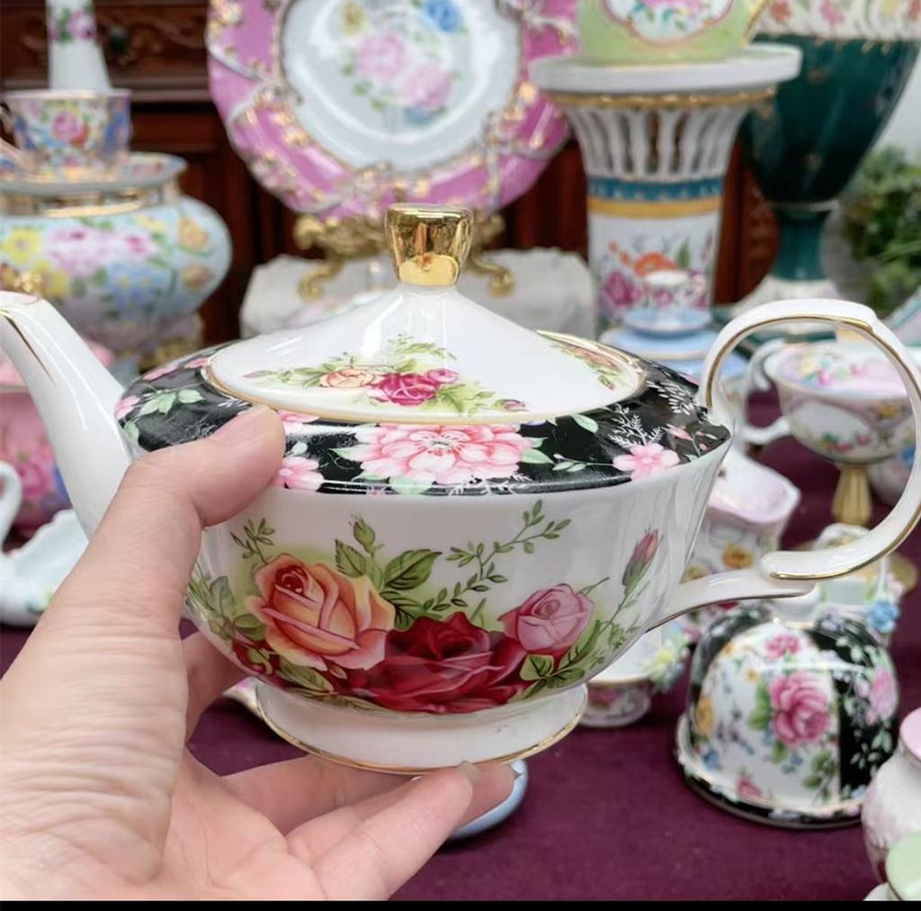 Ceramics Flower Jewelry Storage Box Vase Teapot Flower Basket Jewelry Case Storage Jewelry Organizer Display Home Decor Ornament