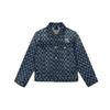 MLB Floral Series New York Yankees Letter Print Cotton Denim Jacket Unisex Jackets Denim-Blue 31JPN3041-50U