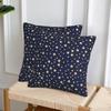 Navy Blue Sky And Stars Print 2 Pcs Square Pillowcase Pillow Cover Cushion Zip Decorative Comfort Throw Pillow For Home