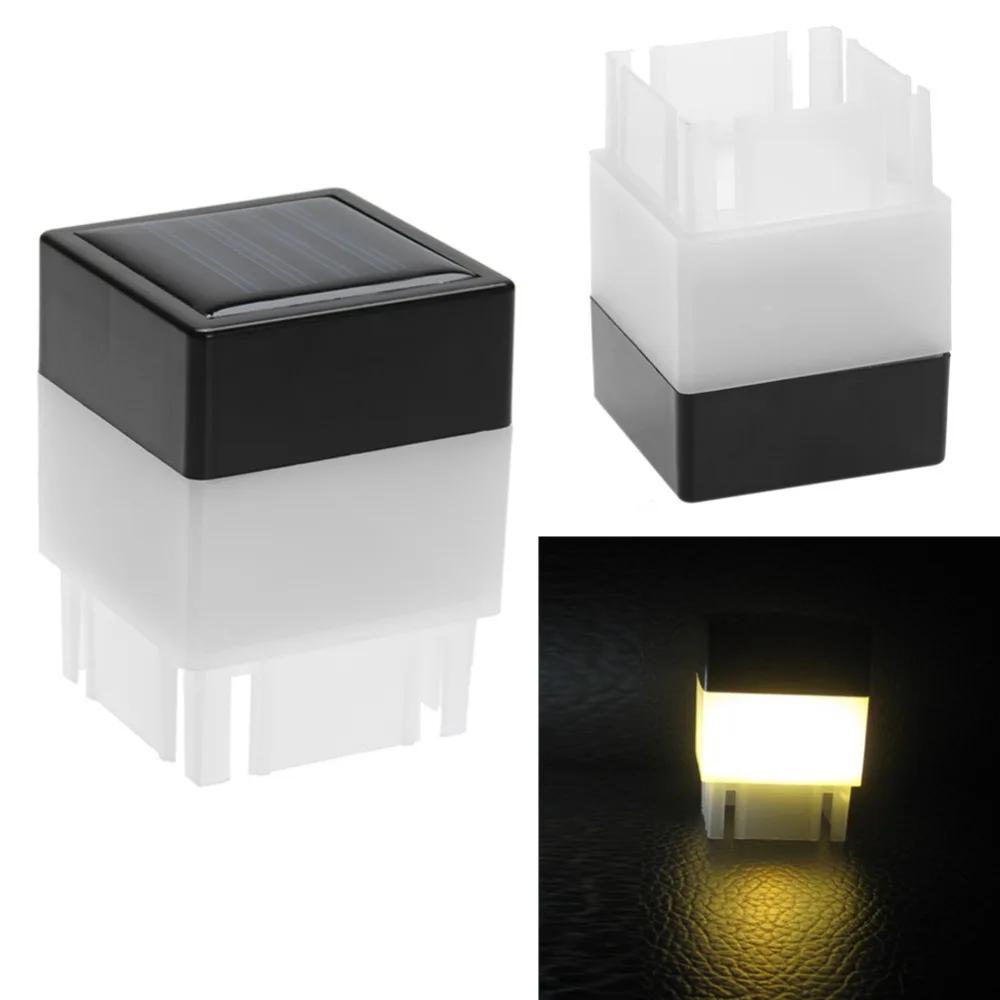 Square Outdoor Solar LED Lamp Waterproof White/Warm Light LED Solar Light Fence Post Pool Garden Lamp Garden Decoration