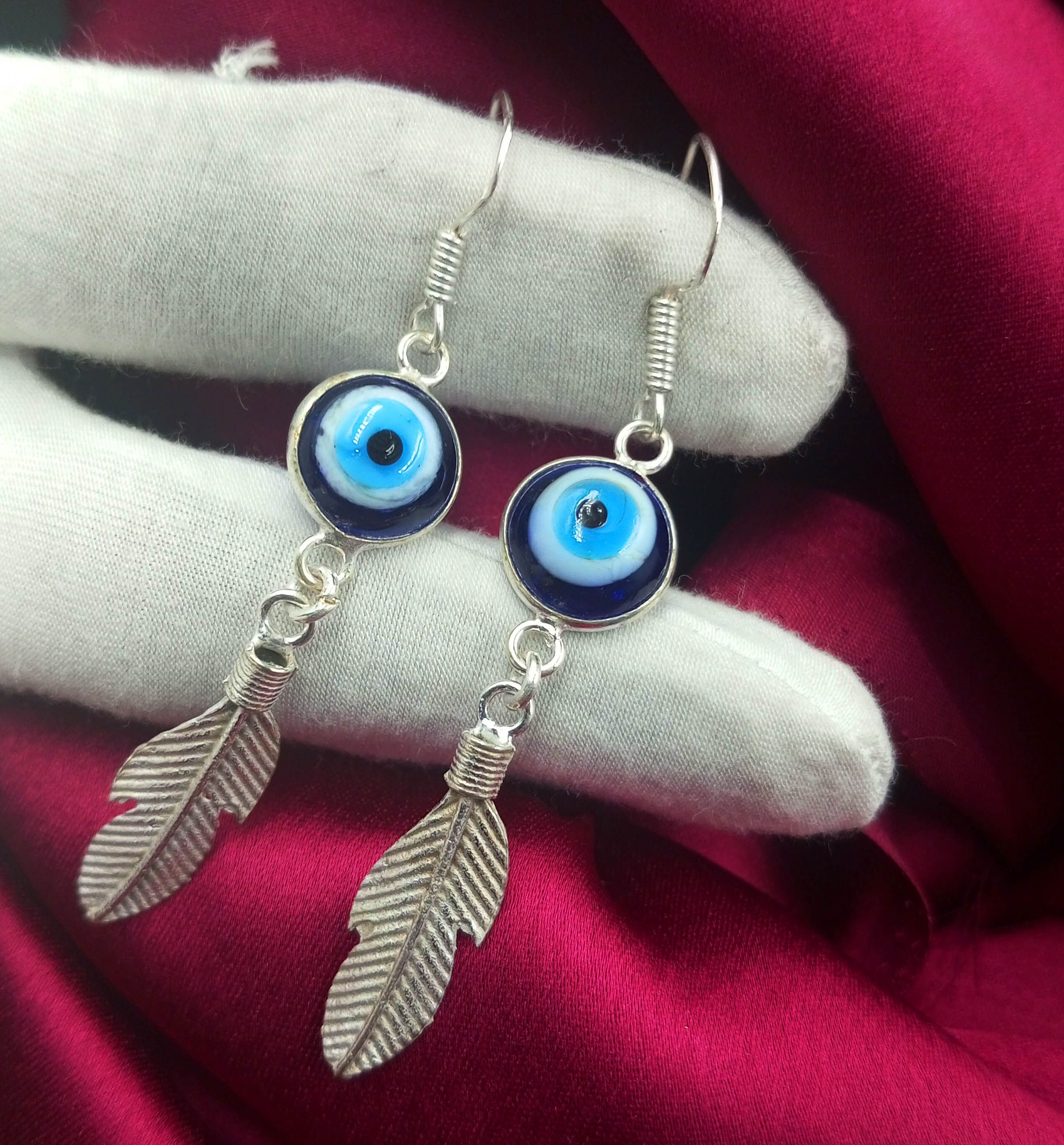 

Женские серьги-крючки Evil Eye Gemstone из стерлингового серебра 925 пробы EEJ-E4