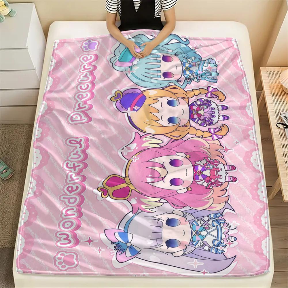 Pretty Cure Soft Flannel Blanket, Print for Bedrooms Sofas Beds, Suitable for Travel Picnic Chair -HE58