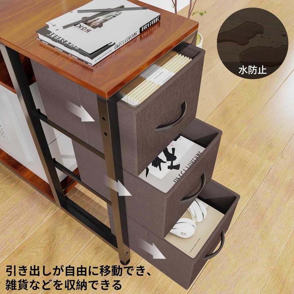 LunarLight PC Computer Desk Width 72cm Telework Desk L Shape Freely Reconfigurable Left and Right Monitor Stand Height Adjustable Comes with Drawer