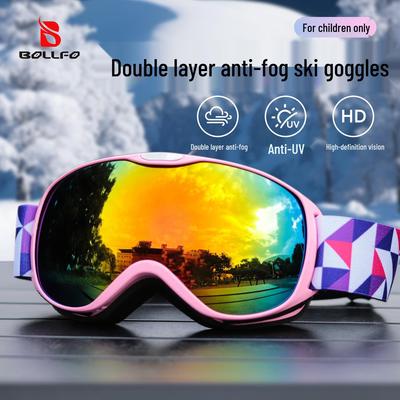 Gafas de esquí y montañismo para niños de doble capa antivaho para deportes de invierno