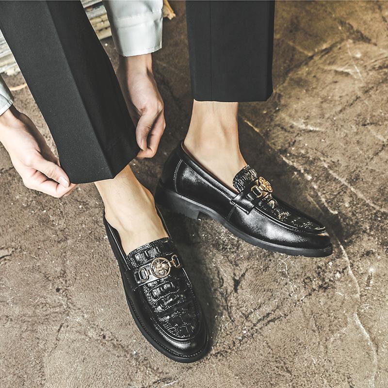 Crocodile Leather Footwear Luxury Men Casual Wedding Designer Formal Business Loafers Men's Moccasins Italian Office Dress Shoes