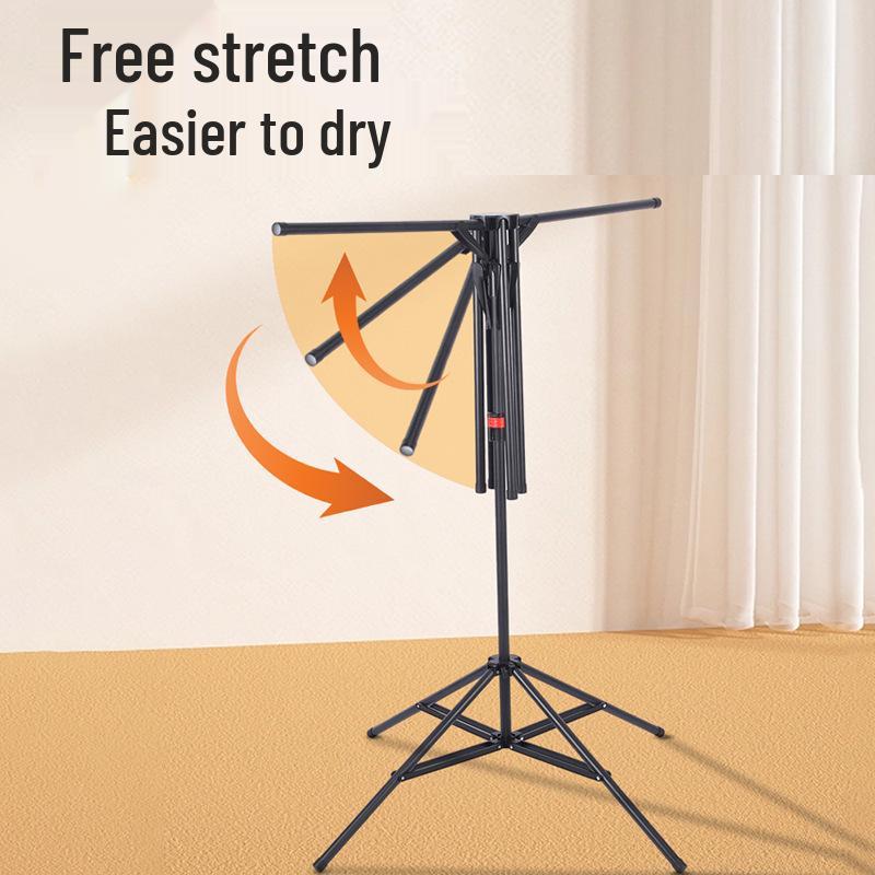 Foldable Clothes Drying Rack for Indoor and Outdoor Use - Floor-Standing Balcony Solution, Easy to Install in Bedrooms and More