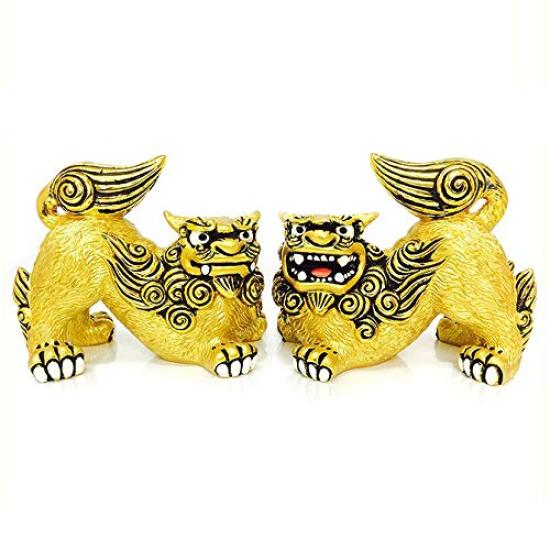 Okinawa souvenir Shisa figurine miniature entrance golden lion Shisa horizontal