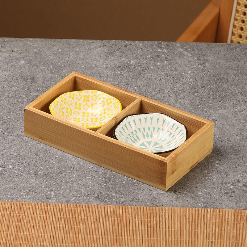 Bamboo Nine-Compartment Snack Tray for Dried Fruits and Hot Pot Side Dishes