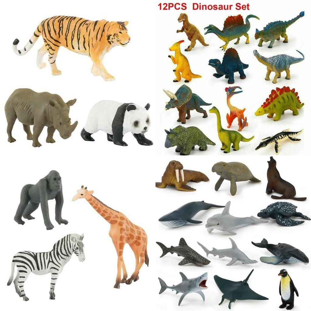 12pcs Kids Toys Small Plastic Figures Complete Sea Zoo Animal Safari Set For Learning Fun