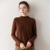 2025 Fall/Winter Women's Versatile Solid Color Cashmere Knit Sweater - Long Sleeve Base Layer