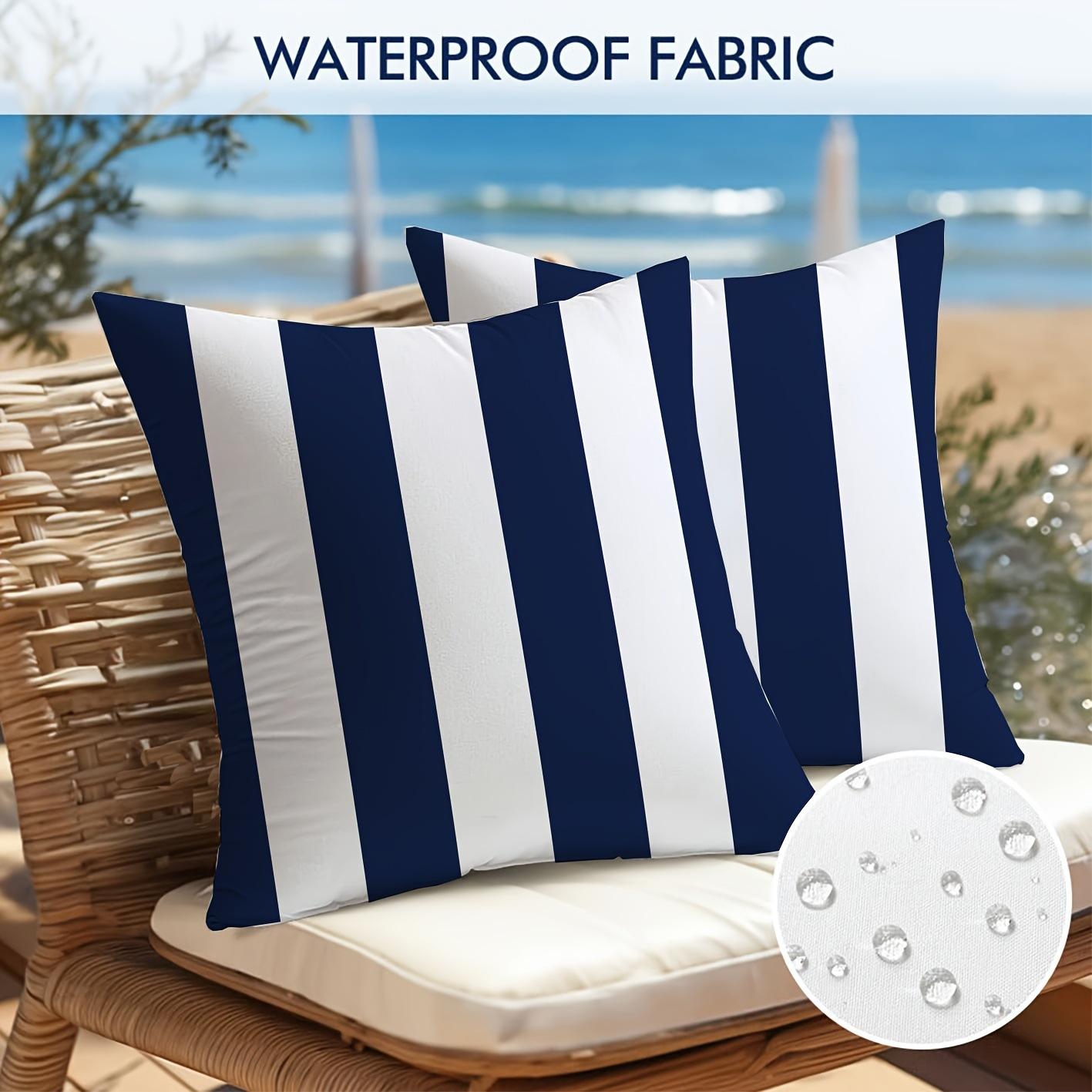

Waterproof Wave Width Bar Cushion Cover 30x50/45x45cm Island Holiday Lifestyle Outdoor Garden Chair Pillow Case Home Decoration 45x45cm
