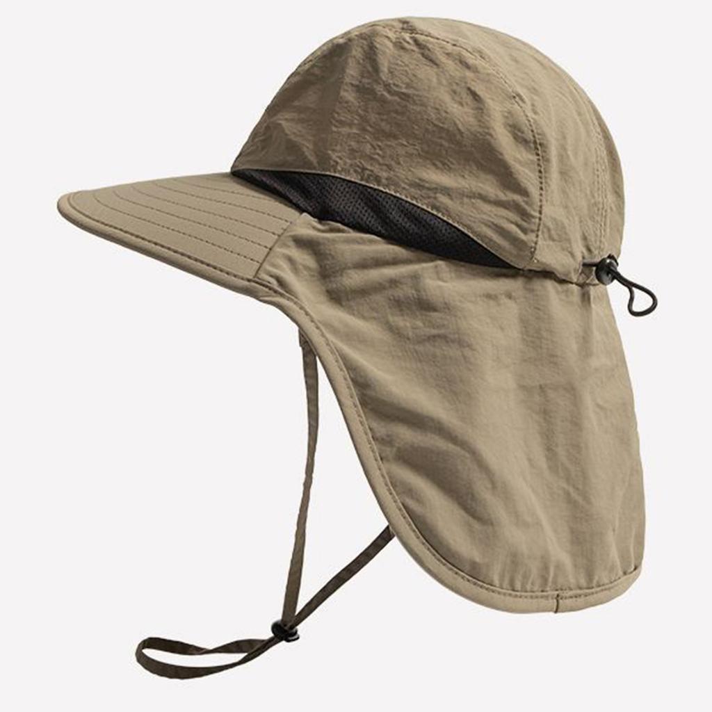 Summer Wide Brim Fisherman Hat Versatile Sun Shade Hat Drawstring Bucket Hats for Camping Hiking