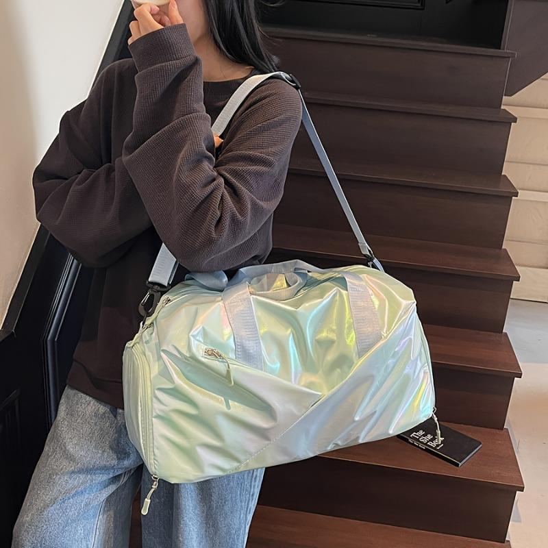 Damen Sport- und Reisetasche mit großem Fassungsvermögen - Sport-Tote aus Nylon mit Schuhfach, verstellbarem Riemen, ideal für Fitness, Reisen, Geschäftsreisen