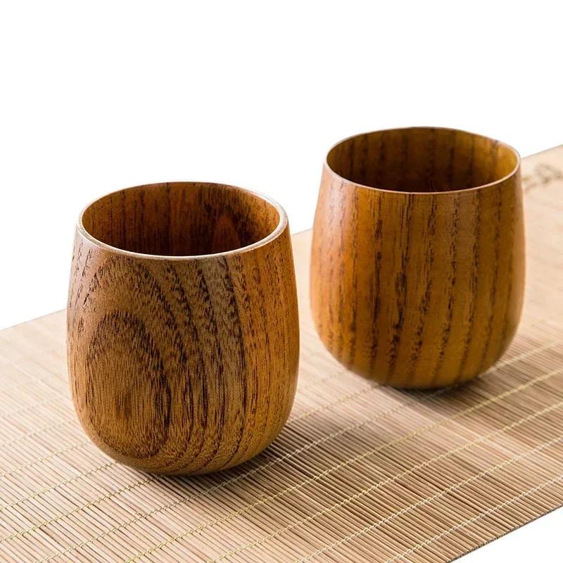 1 Pcs Reusable Wooden Cup Environmentally Friendly Tea Coffee Milk Wine Coffee Beer Drink Cup Portable Insulated Water Cup