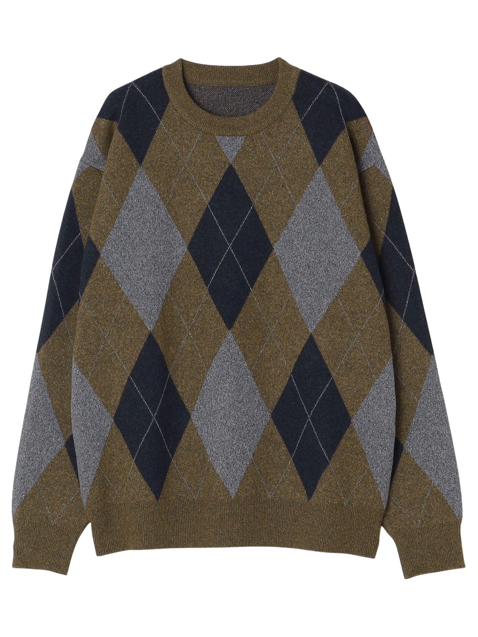 

Ships Colors Machine Washable Mochifuwa All-Over Print Knit 216060007 Black Large