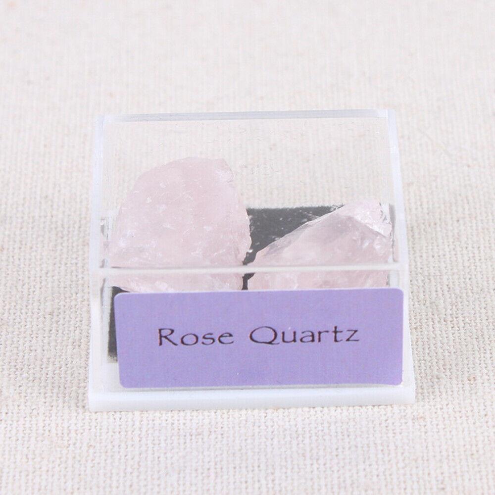 9box Mixed Natural Rough Stones Raw Rose Quartz Crystal Mineral Rocks Collection
