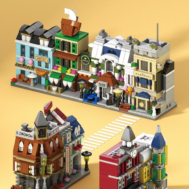 House Building Blocks Mini City Store Street View Snack Street Children'S Toys Boys And Girls Gifts Compatible With