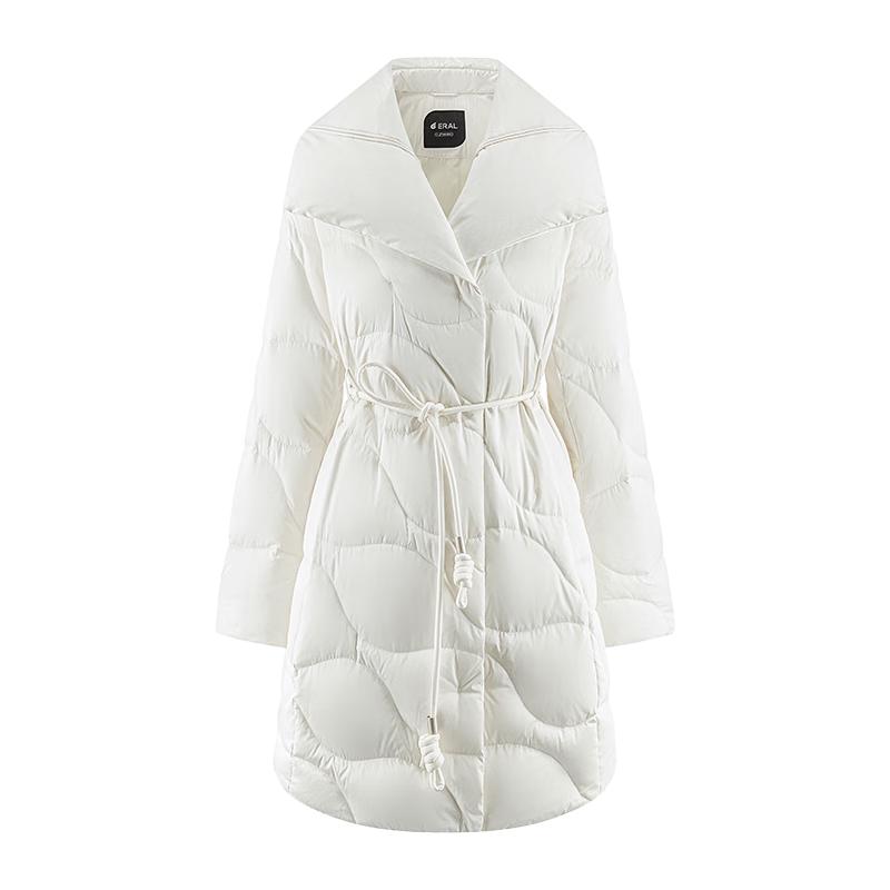 

Women s Fashion Belted Duck Down Mid-length Coat M