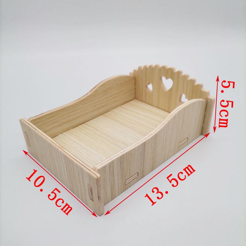 Hamster House DIY Wooden Gerbil Hideout Pet Sport Exercise Toys Bridge Swing and Chinchilla Seesaw Small Villa Cage Accessories