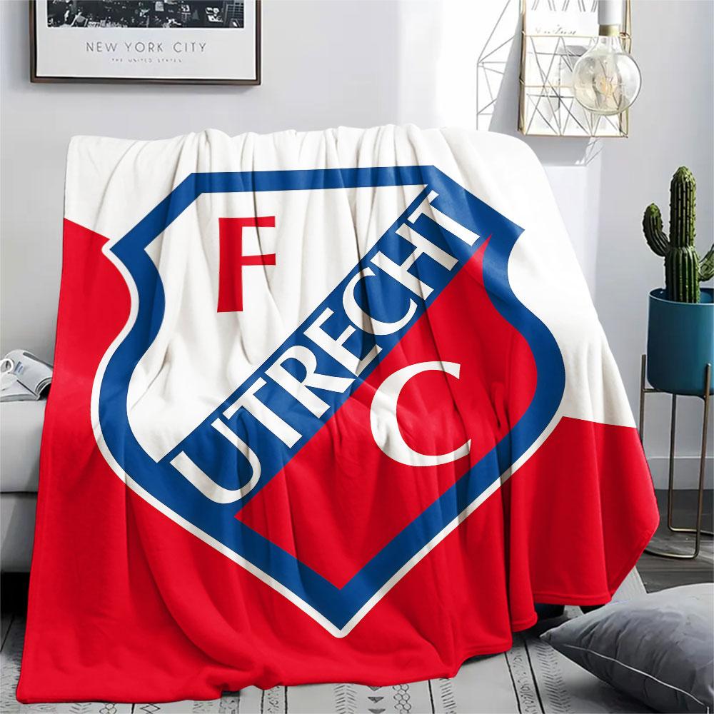 FC Utrecht bedeckte Flanelldecke, weicher Überwurf für Schlafzimmer Sofa, waschbar, Fußballfanartikel, tolles Geschenk.