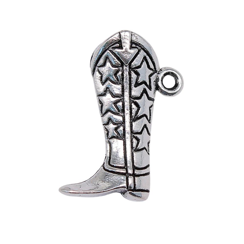 Cowboy Boot Charms Multi Color Alloy Pendants For Western Themed DIY Jewelry