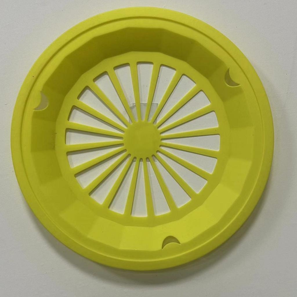 Plastic Round Hollow Drain Basket, Outdoor Picnic Food Storage Plate, Barbecue Plate Holder Drain Basket