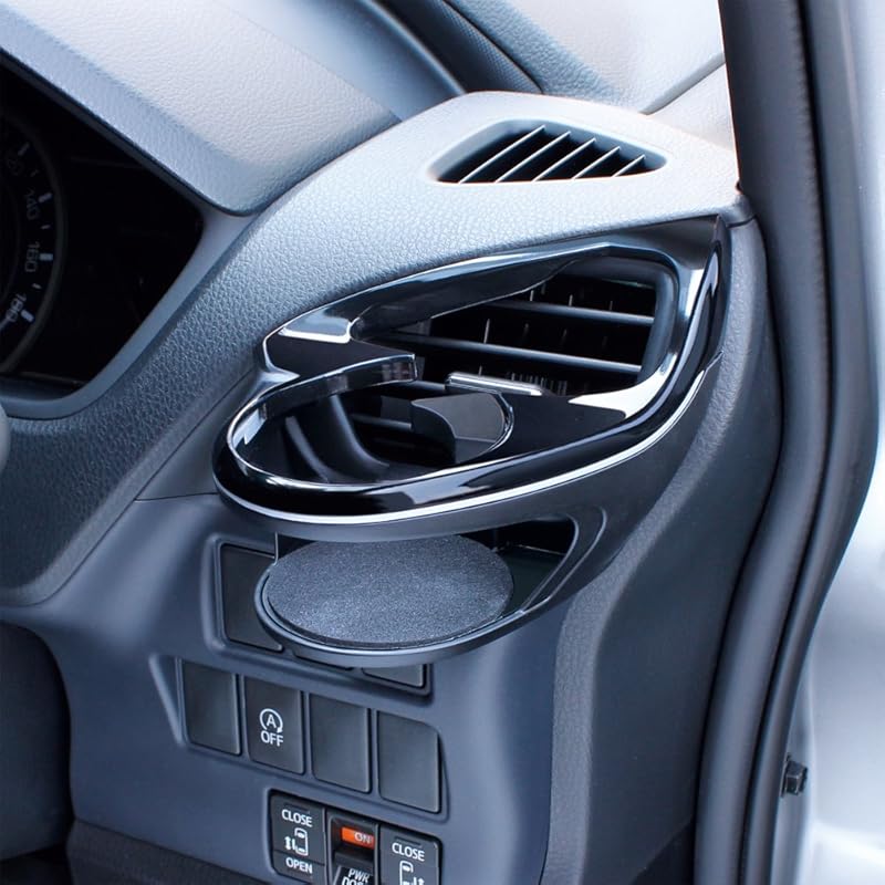 Tsuchiya Yac Vehicle-Specific Product for Toyota 80 Series Noah/Voxy, Air Conditioner Drink Holder Set for Driver and Passenger Seats, Black, SY-NV1
