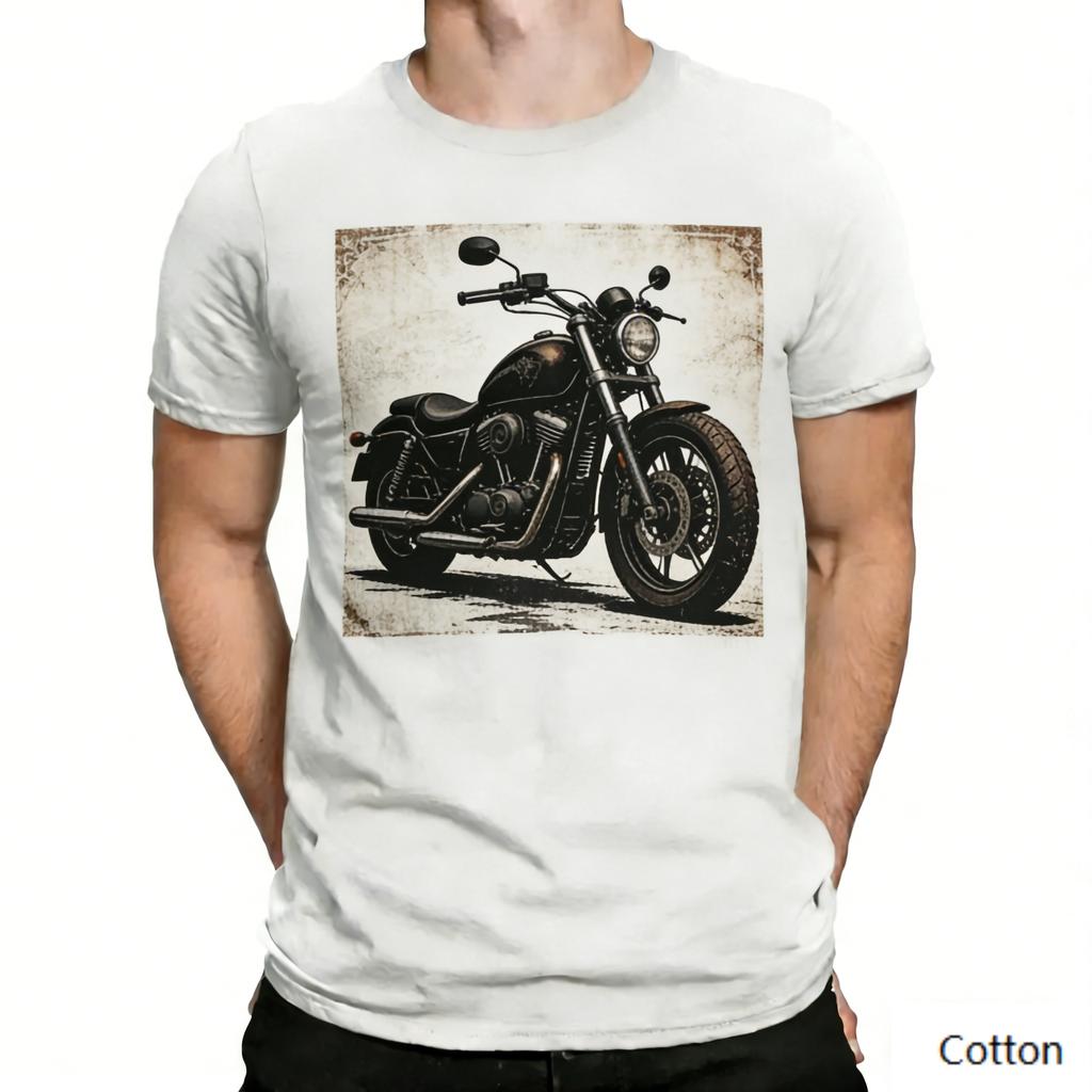 Vintage Mechanical Skull Biker Graphic TShirt Retro Piston Gear Print Pure Cotton Tee Punk Streetwear Unisex Top