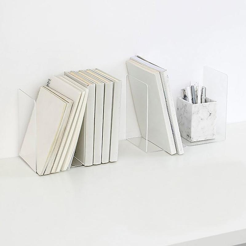 1 Stück Transparente Acryl Buchstützen Ständer Bücherregal Schreibtisch Dekorative Aufbewahrungsregal Buchstütze Buchhalter Schuls Schreibwaren