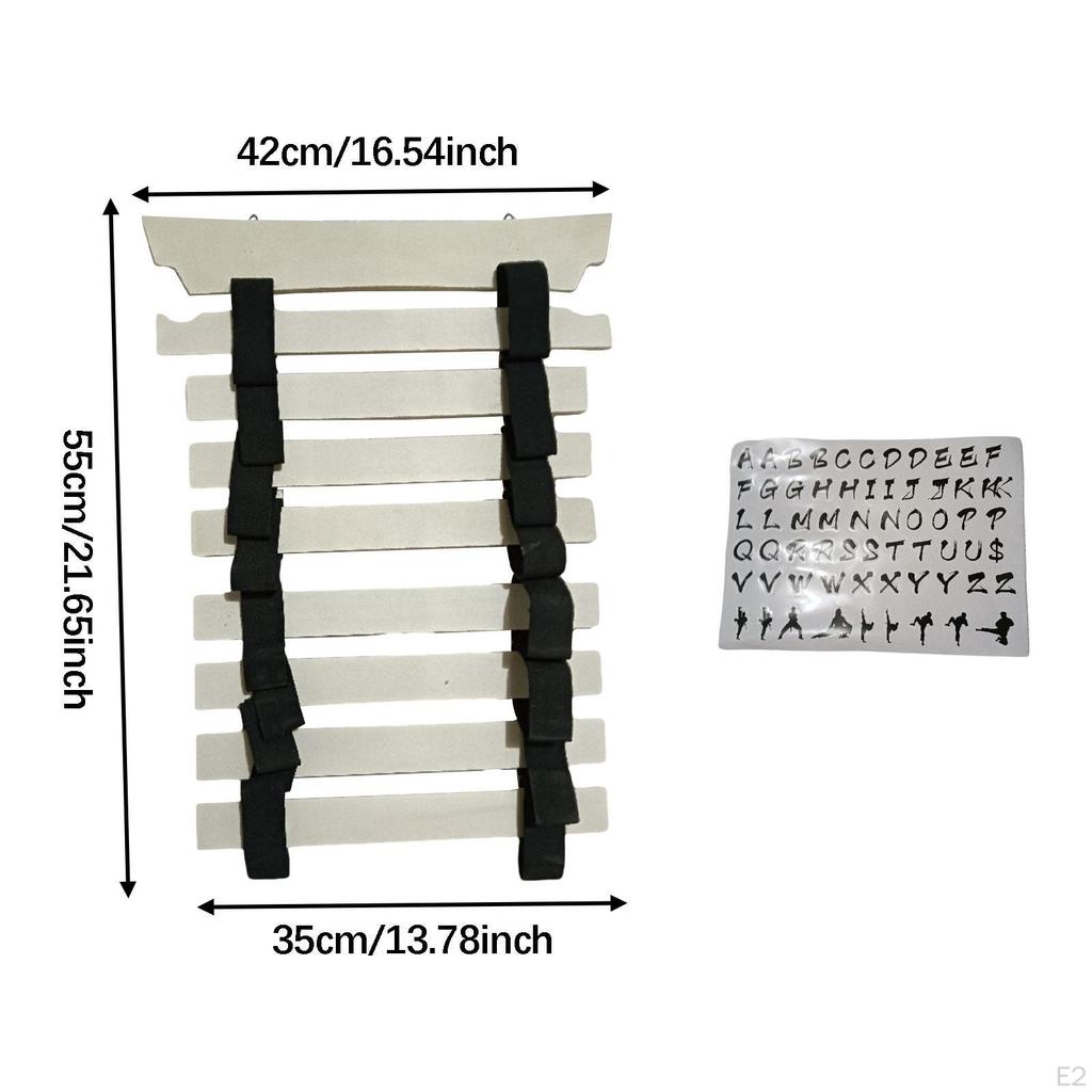 Drewniany Stojak na Pasy Karate Montowany na Ścianie Oszczędzający Miejsce Organizacja Taekwondo