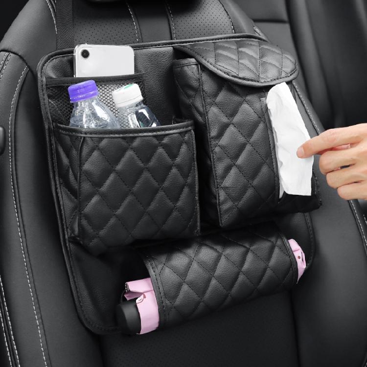 Elegant Back for Seat Organizer Durable Hanging Multi-Pockets Tissue Cup Organis