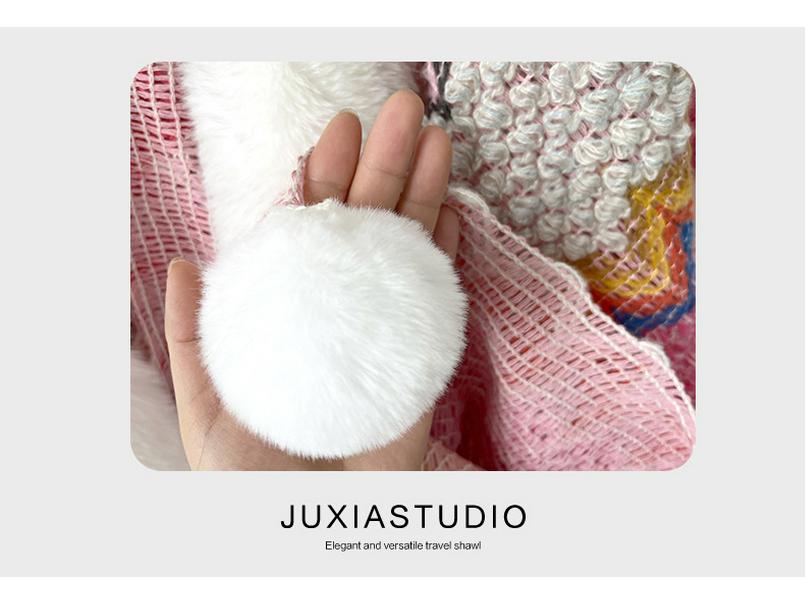 Ethnic Style Faux Fur Shawl Poncho with Sleeves - Women's Thickened Yunnan Travel Scarf