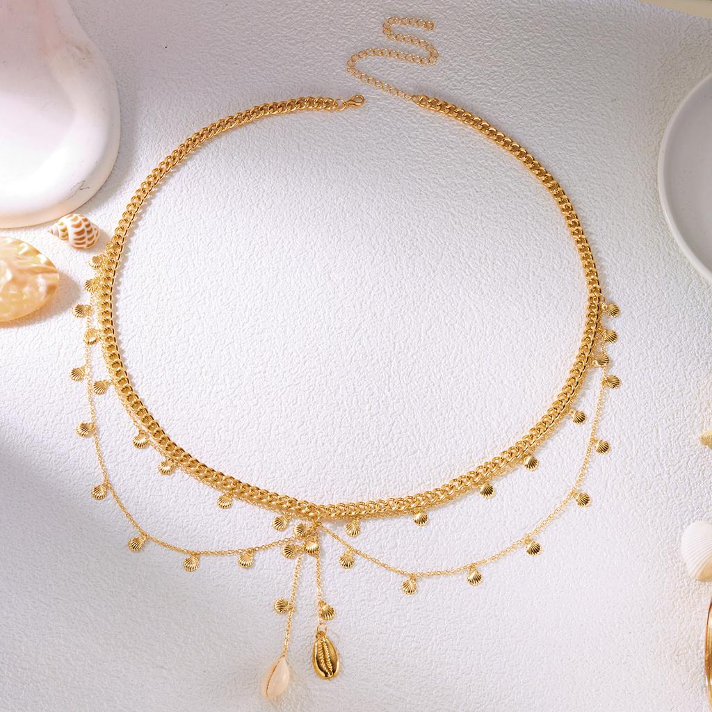Trendige Meeresküsten-Anhänger Bauchkette für Damen Sexy Lagen-Taillen-Körper-Schmuck Sommer Festival Clubwear Accessoires