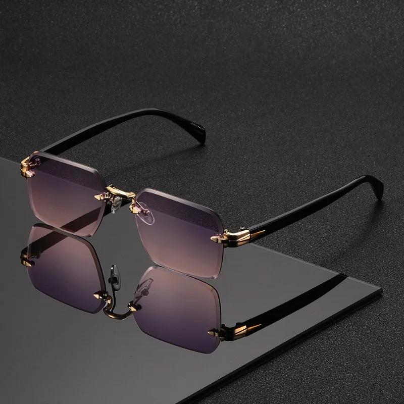 Frameless Square Sunglasses Stylish Unisex Fashion Eyewear For Women Men Trendy UV Protection
