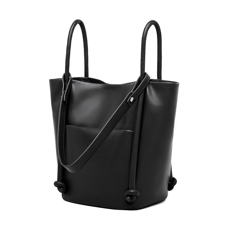 2025 Luxury Genuine Leather Women's Bucket Handbags Female Retro Cowhide Shoulder Bag Fashion Designer High-end Party Tote Bags
