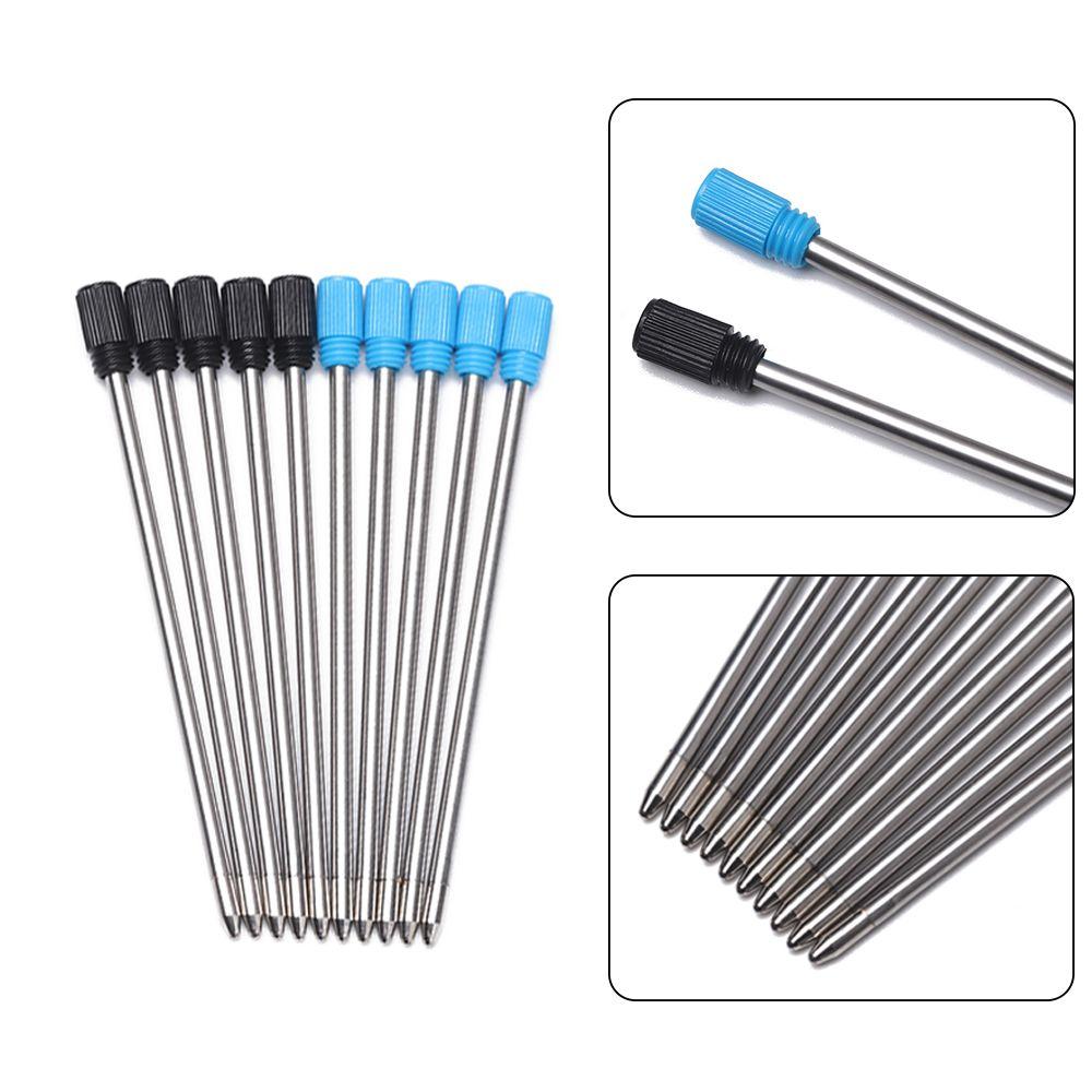 10Pcs/lot Blue/Black Color Ink Ballpoint Pen Refills Metal Pen Medium Nib Core Cartridge Core Ink Recharge Blue/Black Ink 7cm