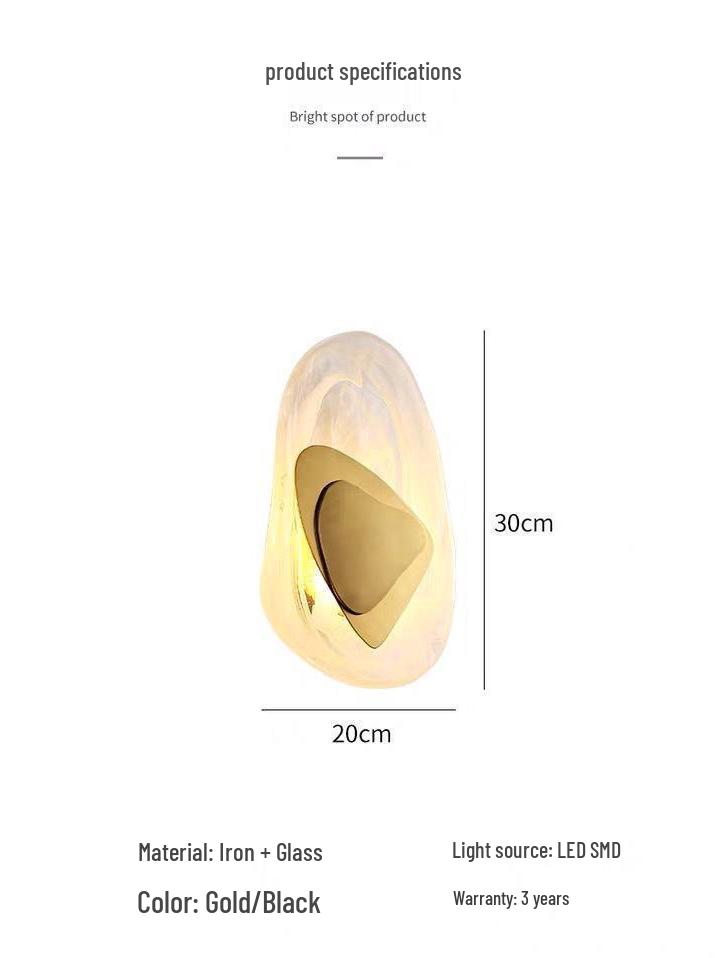 Nordic Modern Glass Wall Lamp - Elegant & Creative Design for Living Room or Bedroom.