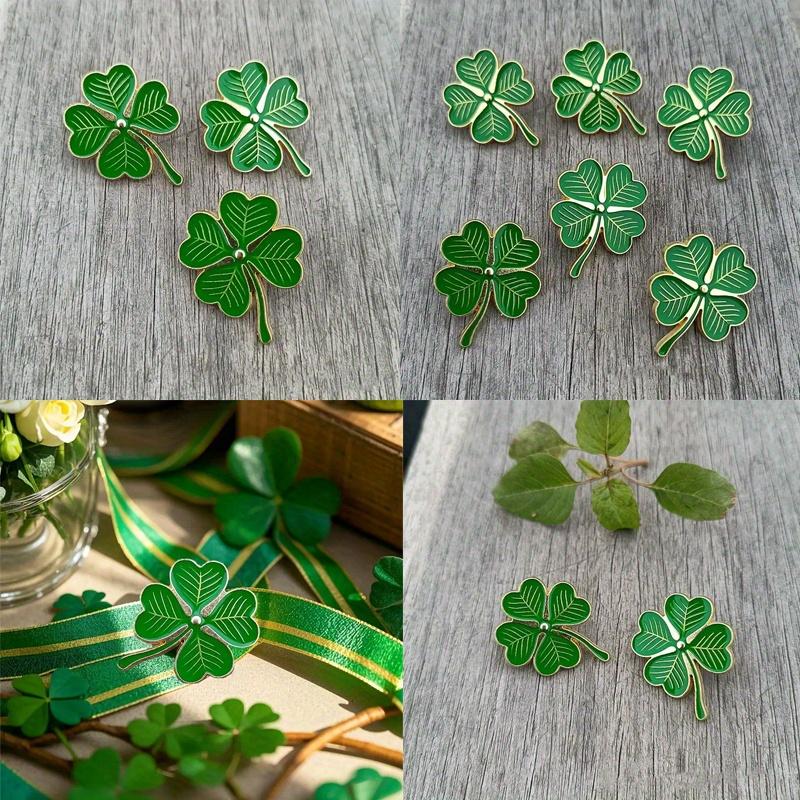 Broches de Trevo de Quatro Folhas Pins de Lapela para Chá de Bebê/Sala de Aula, Halloween, Natal, Presente de Ano Novo, Dia dos Namorados
