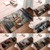 Wood Deer Print Doormat Non-Slip Rugs for Living Room Bedroom Kitchen Laundry Mat Machine Washable Home Decor Carpet
