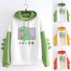 Fashion Women Casual Hoodie Print Long Sleeve Kawaii Dinosaur Sweatshirt Tops