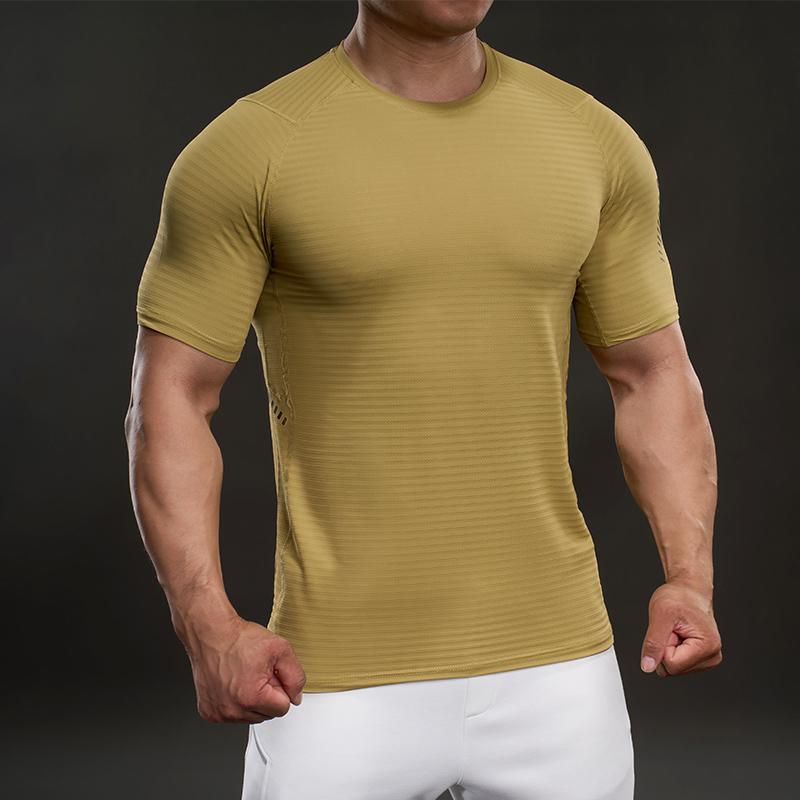 Simple and Comfortable Casual Stretch Short-sleeved T-shirt Fashion Sports Slim Fitness Outdoor T-shirt Men