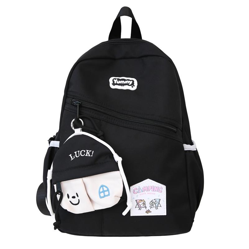 

Однотонный студенческий школьный рюкзак, маленький свежий рюкзак, женский модный повседневный рюкзак для колледжа, для старшеклассницы чёрный