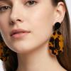 Ins Personalized Design Sense Cold Wind Leopard Print Earrings Niche Wild Acrylic Pendant Autumn and Winter Earrings