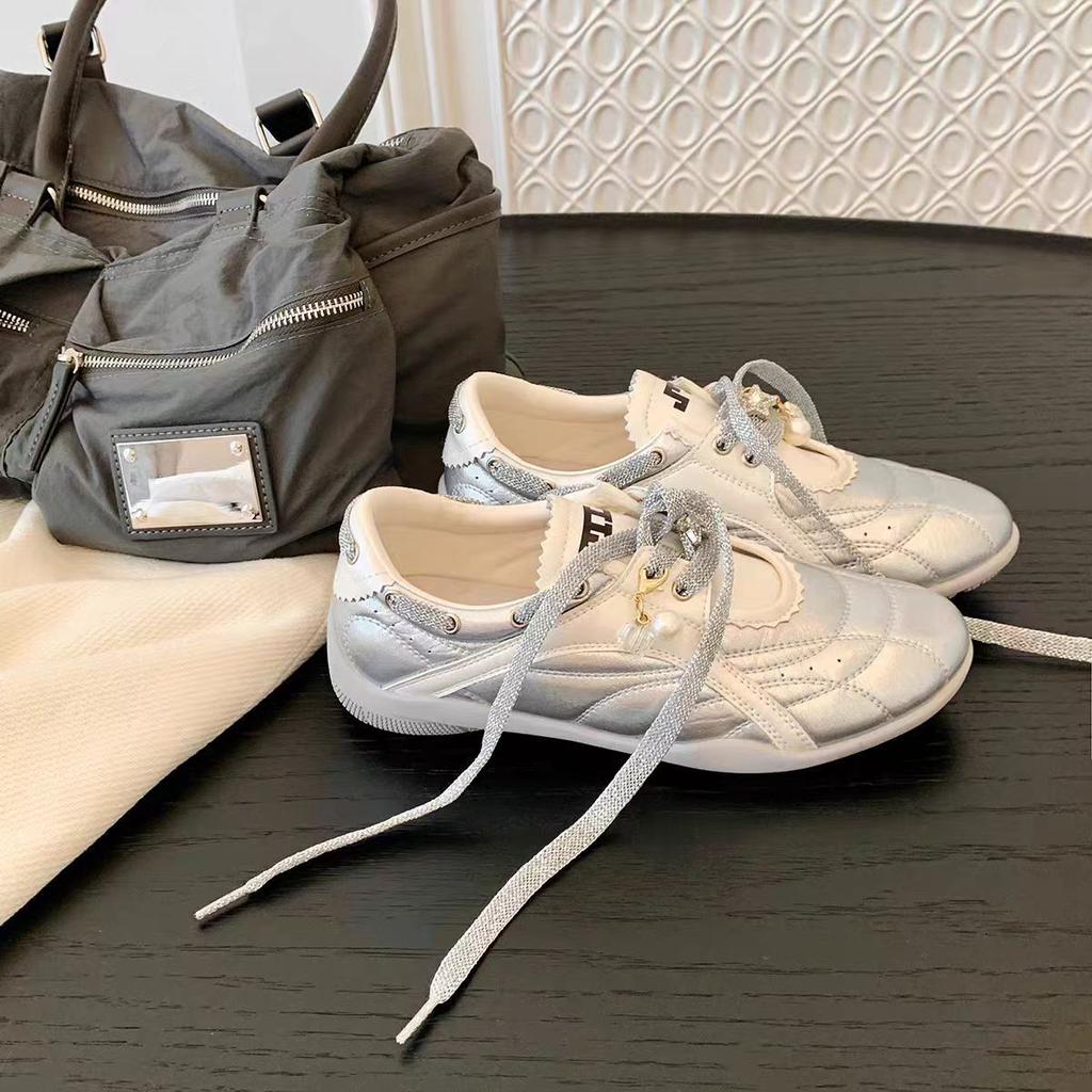 Thick-soled heightening sports style Mary Jane shoes new color matching casual shoes women's round head versatile retro lace-up German training shoes