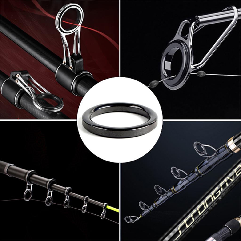 40Pcs 4.72mm-3cm Outer Diameter Replacement Fishing Rod Eye Replacements Fishing Rod Ceramic Guide Rings Set 10 Size
