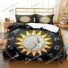 Sun and Moon Duvet Cover Set Boho Bedding Set for Kids Boys Girls Bohemian Style Queen Size Comforter Cover Psychedelic Design