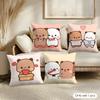Bubu And Dudu Cushion Cover Soft Short Plush Pillow Cover Smooth Cozy Texture Aesthetic Cushion Case Home Decor