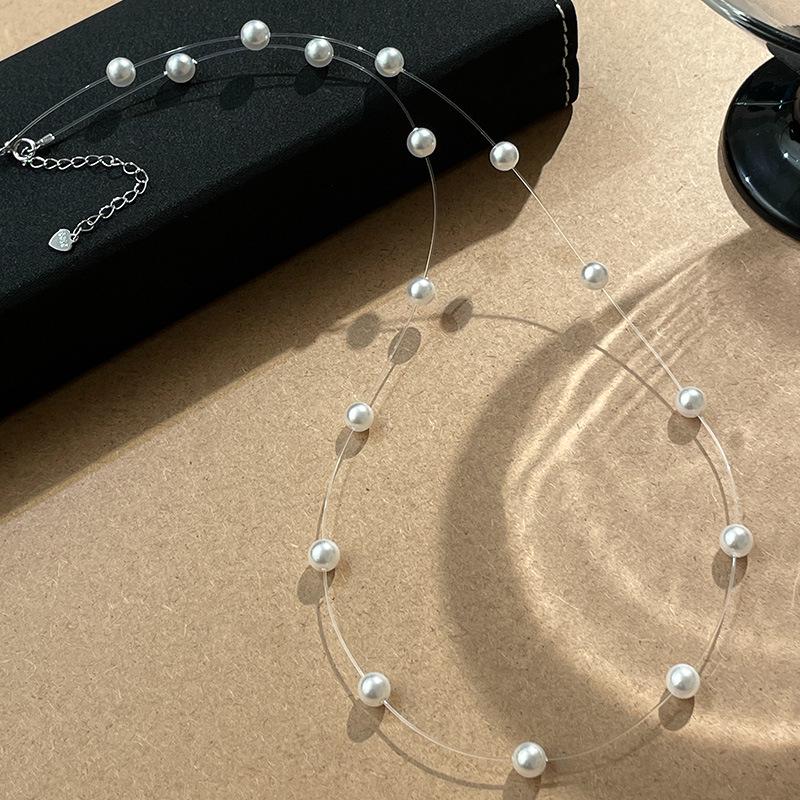 S925 Silver Mermaid Pearl Necklace - Luxurious French Starry Sky Layered Clavicle Chain