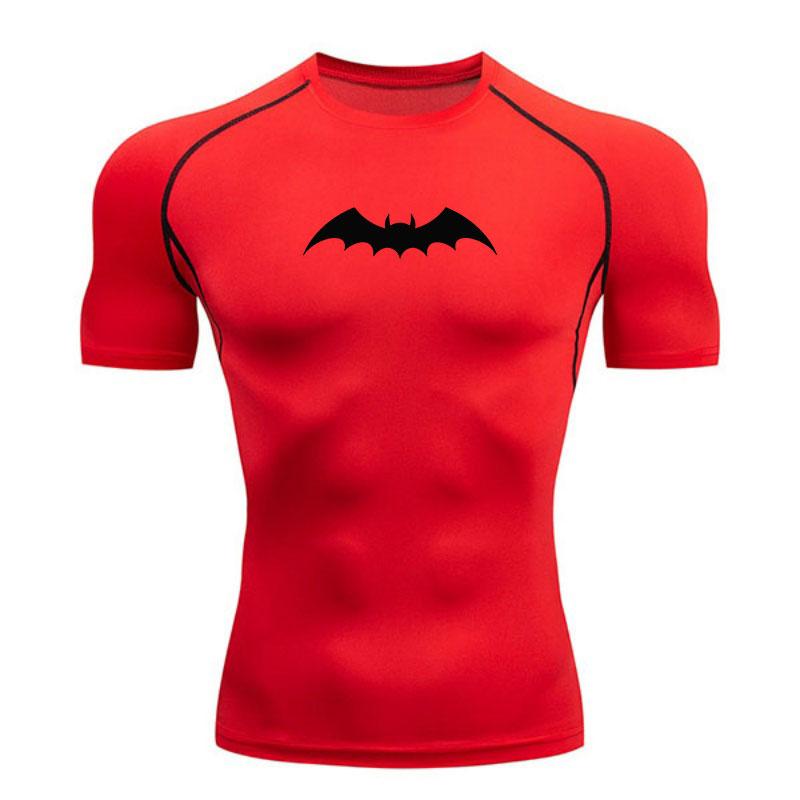 Men's Compression Athletic T-Shirt, Quick Dry Breathable Bat